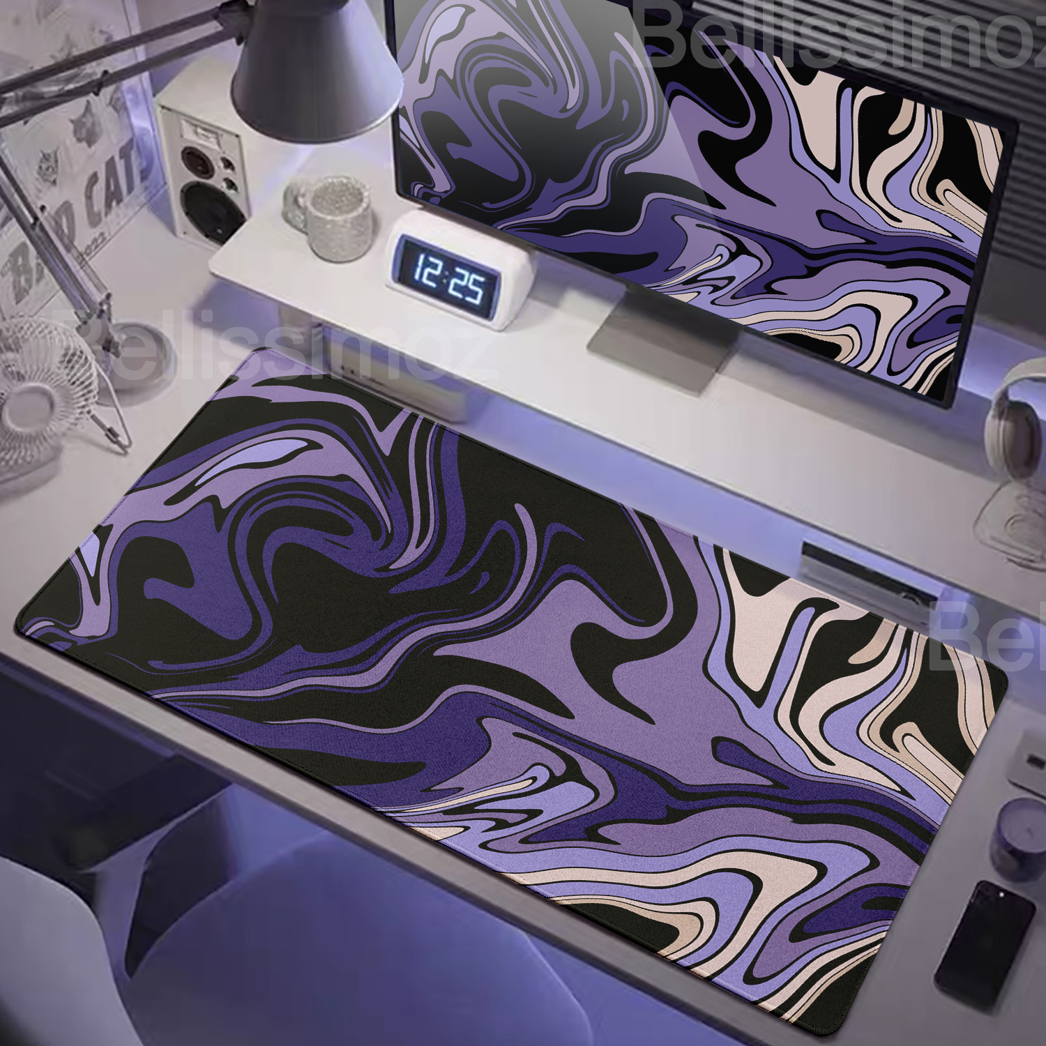 Tradescantia Purple - Strata Liquid Mousepad Large Gaming Keyboard