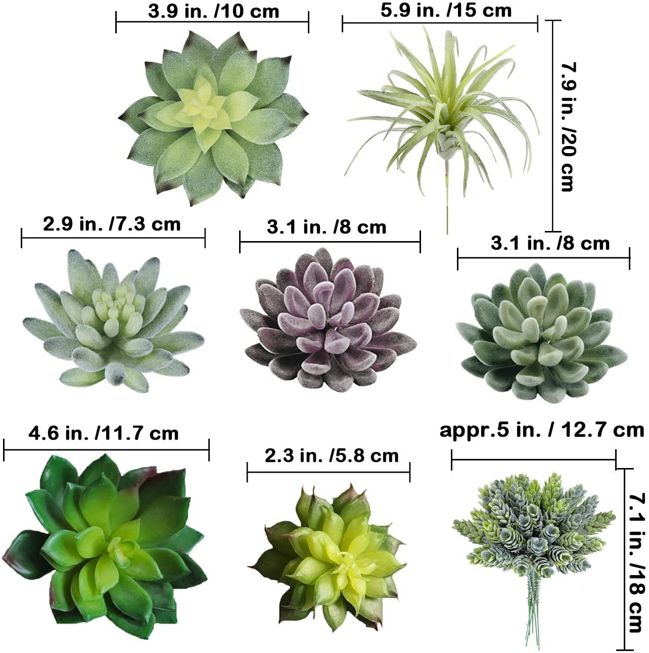 15 Pack Assorted Artificial Su - Echeveria Succulent บทวิจารณ์และราคา