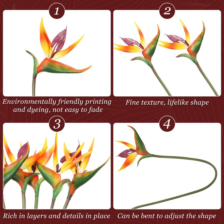 12 Pcs Bird of Paradise Artifi - Bird Paradise Strelitzia บทวิจารณ์และราคา