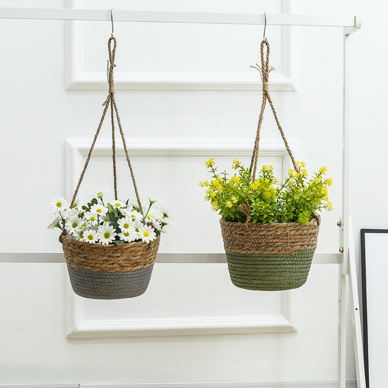 Straw Hanging Basket Flower Po - Spider Plant Hanging บทวิจารณ์และราคา