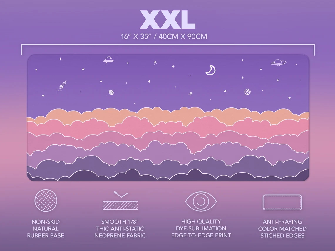 Kawaii Deskmat purple Cute Mou - Tradescantia Purple บทวิจารณ์และราคา