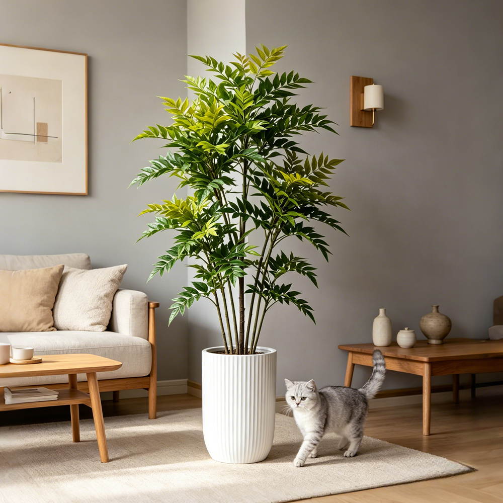 73-135cm Artificial Nandina Pl - Ficus Lyrata Tree บทวิจารณ์และราคา
