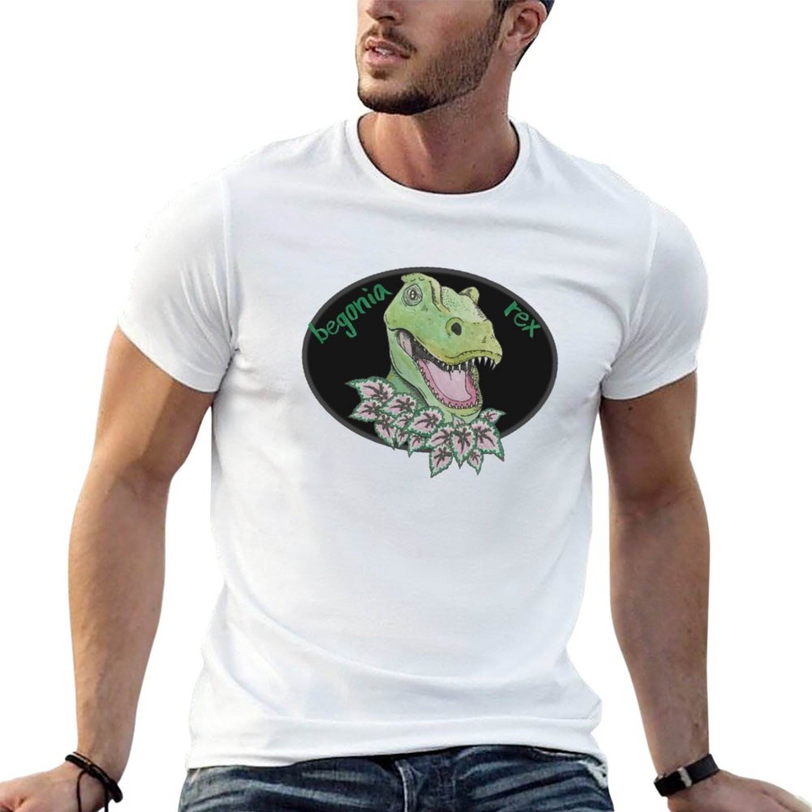 T rex begonia T-Shirt cotton t - Begonia Rex บทวิจารณ์และราคา