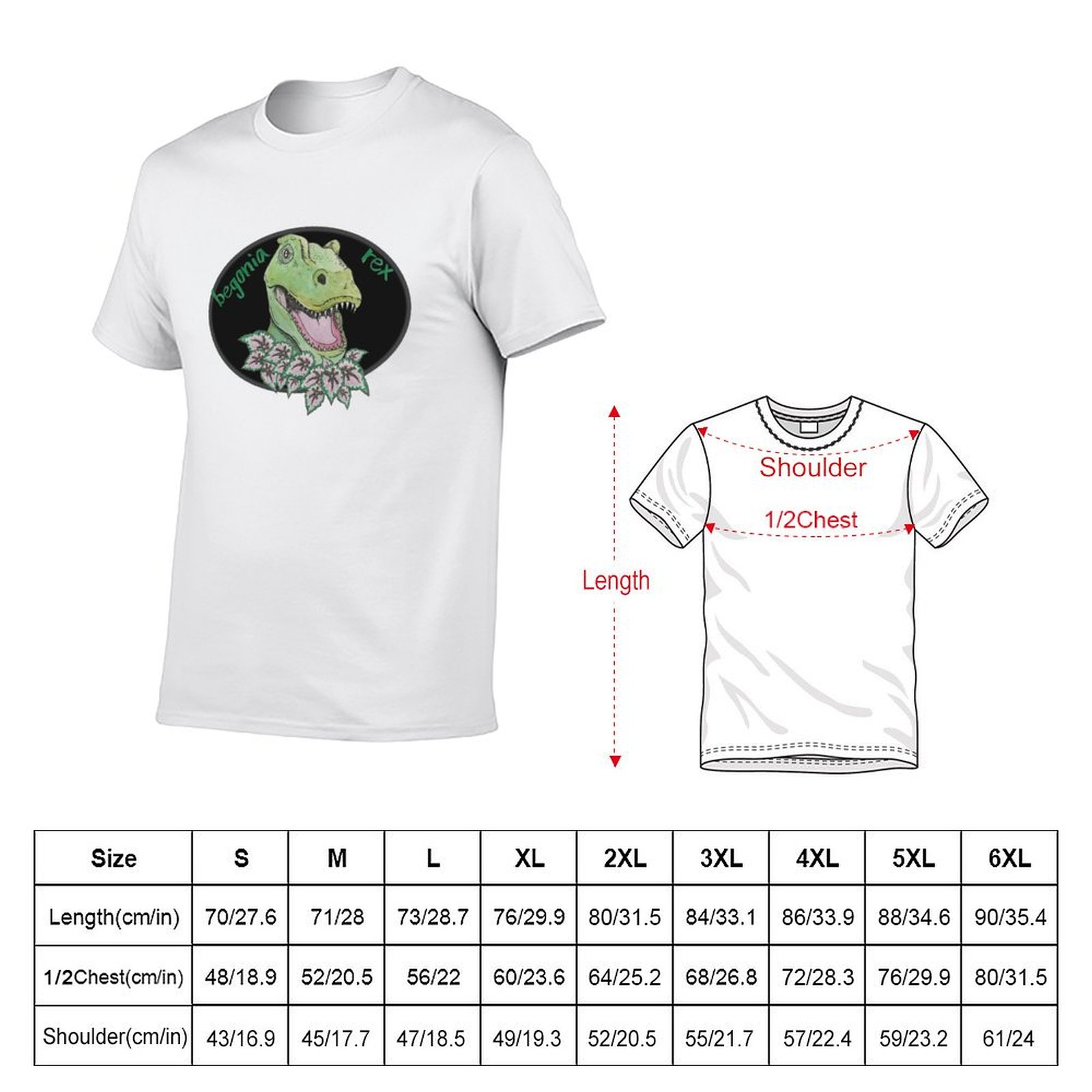 T rex begonia T-Shirt cotton t - Begonia Rex บทวิจารณ์และราคา
