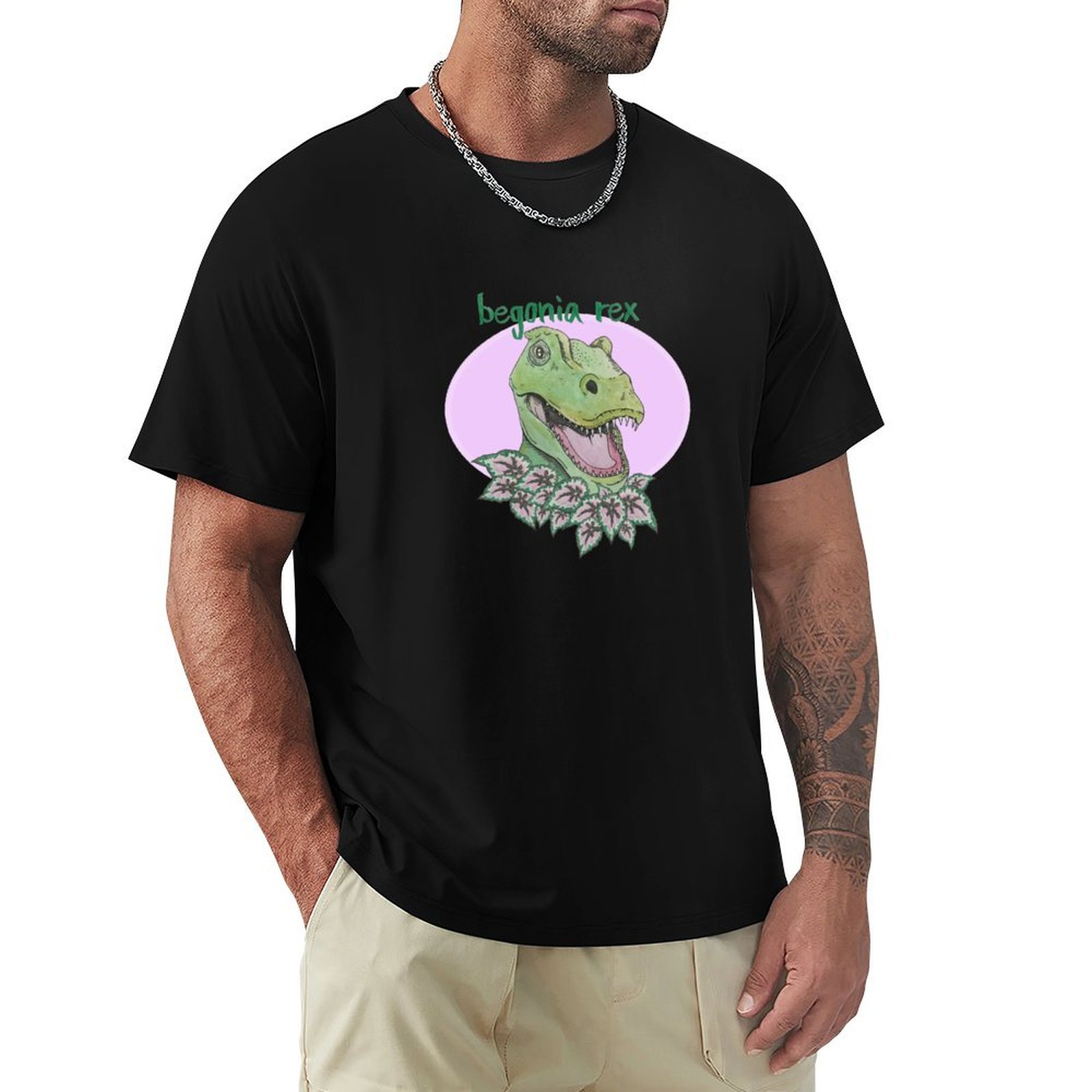 T rex begonia (pink) T-Shirt S - Begonia Rex บทวิจารณ์และราคา