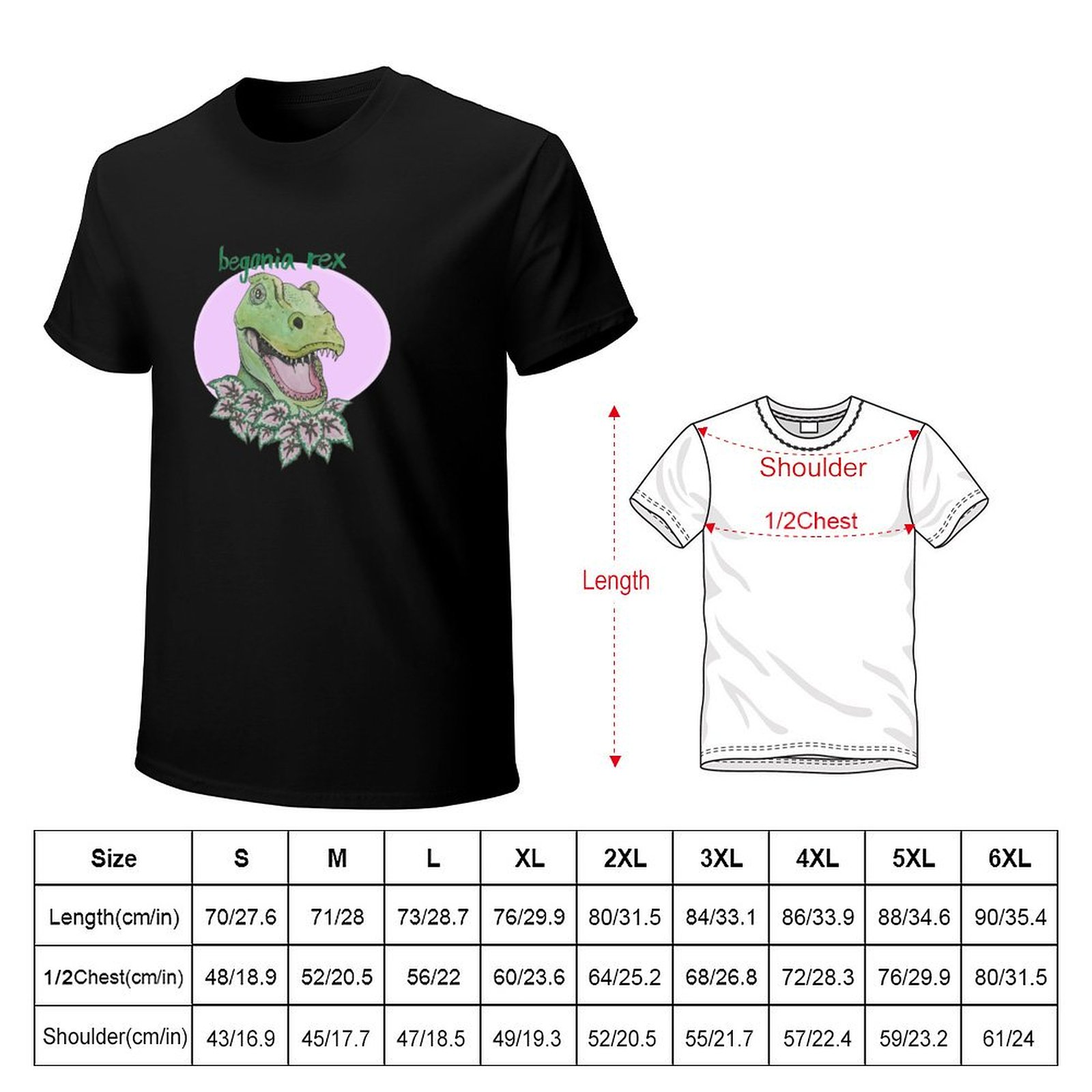 T rex begonia (pink) T-Shirt S - Begonia Rex บทวิจารณ์และราคา