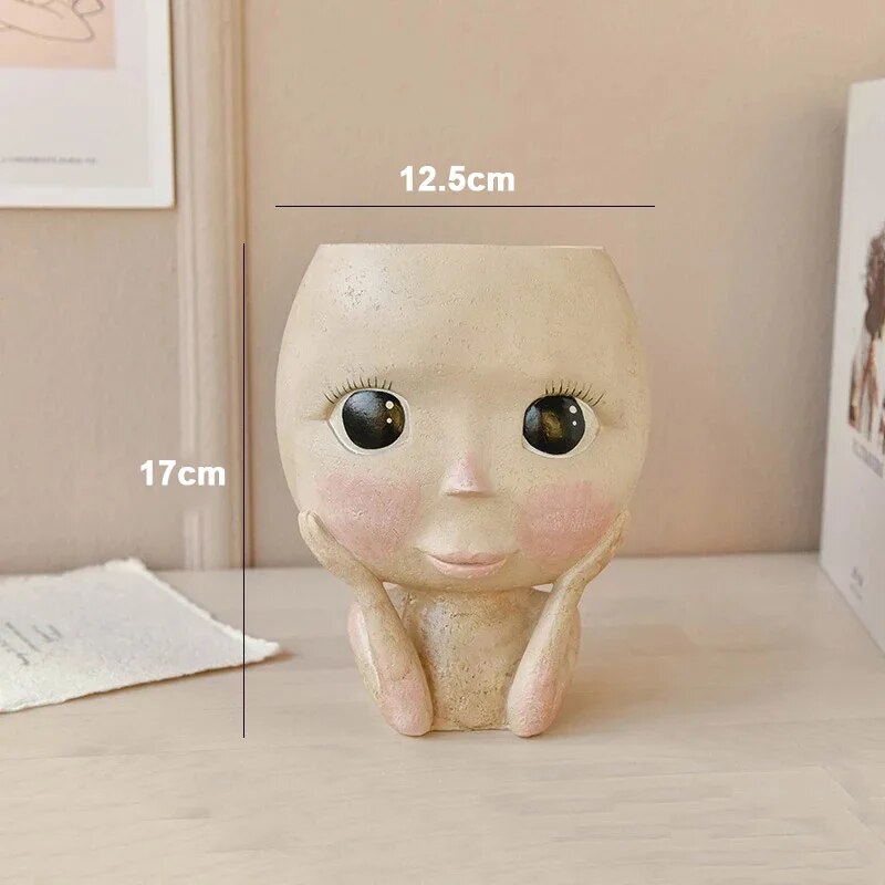 Girls Face Head Flower Planter - Echeveria Succulent บทวิจารณ์และราคา