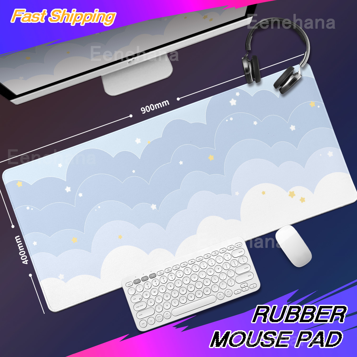 Light Blue Pink Clouds Desk Ma - Tradescantia Purple บทวิจารณ์และราคา
